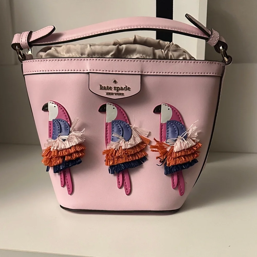 Kate Spade Pink Bag with Parrot Design - Picture 1 of 7